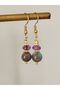 Natural Stone Labradorite and Amethyst Steel Earrings