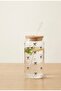 Glass with Straw Waterproof Bow Patterned Gift Coffee Glass Coke Glass Water Glass - 5