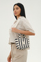 Striped Mini Canvas Tote Bag & Adjustable Strap (25 * 15) (Handle 24 cm) - 4