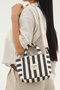 Striped Mini Canvas Tote Bag & Adjustable Strap (25 * 15) (Handle 24 cm) - 5