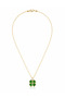 Green Clover Necklace with Honeycomb Chain - 4