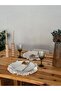 6-Piece Natural Raw Linen Round Placemat with Ruffle Detail American Style Table Mat - 2