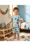 Boy's Pajama Set with Safari Print in Blue