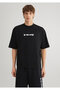 Mv91 Embroidery Detailed Black T-Shirt Boxy Fit 0612576 -900 - 3