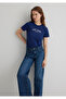Cat Printed Navy Blue T-Shirt Semi Slim Fit / Semi Slim Fit 1613195 -70491