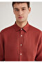 Red Linen Shirt Slim Fit / Slim Fit 0211466-71100 - 5