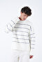 Fleece-Lined Striped Furry Knitwear Sweater - 4