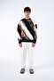 Unisex Abstract Patterned Furry Oversized Knitwear Sweater