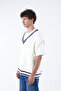 Striped V-Neck Sweater - 3