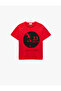 Cotton Ataturk Printed Crew Neck Short Sleeve T-Shirt