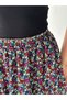 Women's Wrinkled Fabric Stylish Floral Print High Waist Skirt - A-Line, Knee-Length, Spring/Summer Fashion - 5