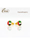Round Shaped UAE Flag Earrings | Stainless Steel | Gold Plated - 2