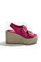 Nina Fuchsia Suede Wedge Heel Sandals - 6