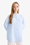 Relax Fit Crew Neck Gofre Textured Long Sleeve Tunic D4145Ax25Au - 5