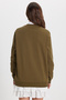 Women's Oversize Wide Cut 100% Cotton 2 Thread Crew Neck Khaki Sweatshirt - 6