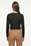Women's Black Bamboo Long Sleeve T-shirt - 3