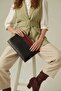 Women's Genuine Leather Portfolio Bag with Zipper Rfid Protected Beverly Burgundy Black