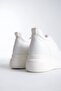 Women's White Hidden Heel 8cm Height Increasing Sports Shoes - 9