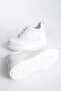 Women's White Hidden Heel 8cm Height Increasing Sports Shoes - 8