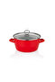 Fry Crispy Frying Pan 22 cm 3 Pieces-Red - 2