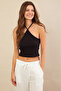 Women's Black Beaded Detailed Open Back Blouse App1245-90
