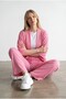 Women's Pink Kimono Wrap Top and Bottom Set - 4