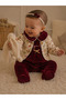 Baby Girl Jumpsuit with Velvet Booties 0-12 Months Retro Look with Jacket Gift Nostalgic Holiday Outfit 13433