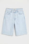 Women's Snow Denim Color Midi Length High Waist Jean Shorts - 6