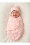 100% Cotton Swaddle Blanket with Hat, for 0-3 Months Baby, Velcro Fastener, Soft Breathable Combed Cotton Fabric