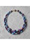 Amethyst Blue Agate 3 Row Spiritual Awakening Evil Eye Protection and Intuitive Power Necklace - 5
