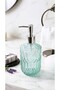 Decorative Glass Liquid Soap Dispenser with Crystal Pattern Pump 400 Ml. Bottle - Modern Bathroom and Kitchen Accessory - 2