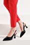 Women's Black Samara Pointed Heeled Patent Leather Shoes 8cm Bynde605 - 3
