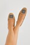 Women's Beige Cardif Square Buckle Velvet Home Slippers 1cm Byndshr03 - 2
