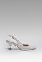 Women's White Round Heeled Pointed Toe Ankle Buckle Open Back Leather Stiletto 7cm Byndbs - 5