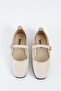 Women's Beige Patent Leather Daily Buckle Low Heel Comfortable Ballerinas Byndmrj01 - 7