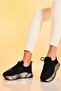 Women's Black Platinum Sports Sneaker 4.5cm Byndrsl400