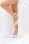 Women's White Recta Square Buckle Ankle Strap Pointed Toe Leather Evening Dress Shoes 9,5cm BYNDVERKA - 2
