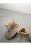 Women's Beige Fur Lined Lace-Up High Sole Suede Boots 4.5 cm Byndmb02 - 4