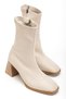 Hc-2700 Beige Heeled Zippered Women's Boots - 4