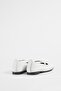 Women's White Elastic Leather Daily Ballerina Flats Byndkgz02 - 8