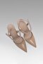 Women's Beige Pointed Toe Colorful Heeled Ankle Strap Patent Leather Stiletto 11cm Byndbs7155 - 8