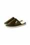 Unisex Khaki Velvet Leather Detailed House Slippers Byndhome02 - 4