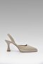 Beige Sonia Pointed Heeled Leather Shoes 8cm Bynde600 - 5