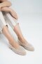 Women's Beige Straw Knitwear Casual Ballerinas Byndtrb01 - 3
