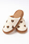 Women's Brown Teddy Bear Embroidered Plush House Slippers Byndfkb02 - 6