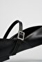 Women's Black Leather Buckle Single Strap Ballerina Shoes Byndglr01 - 4