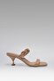 Women's Nude Valencia Ankle Knot Detailed Round Heeled Leather Slippers 7,5cm Byndbs7500 - 3