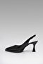 Women's Black Samara Pointed Heeled Patent Leather Shoes 8cm Bynde605 - 8