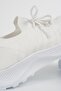 Women's White Lace-Up Knitwear Sneaker Byndsnkk40 - 7