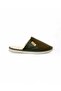 Unisex Khaki Velvet Leather Detailed House Slippers Byndhome02 - 2